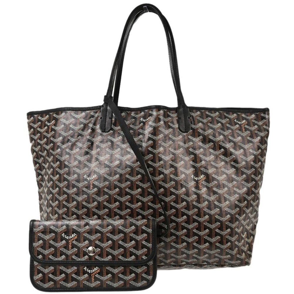 Goyard Saint Louis Coated Canvas Black Canvas Tote Bag Bag